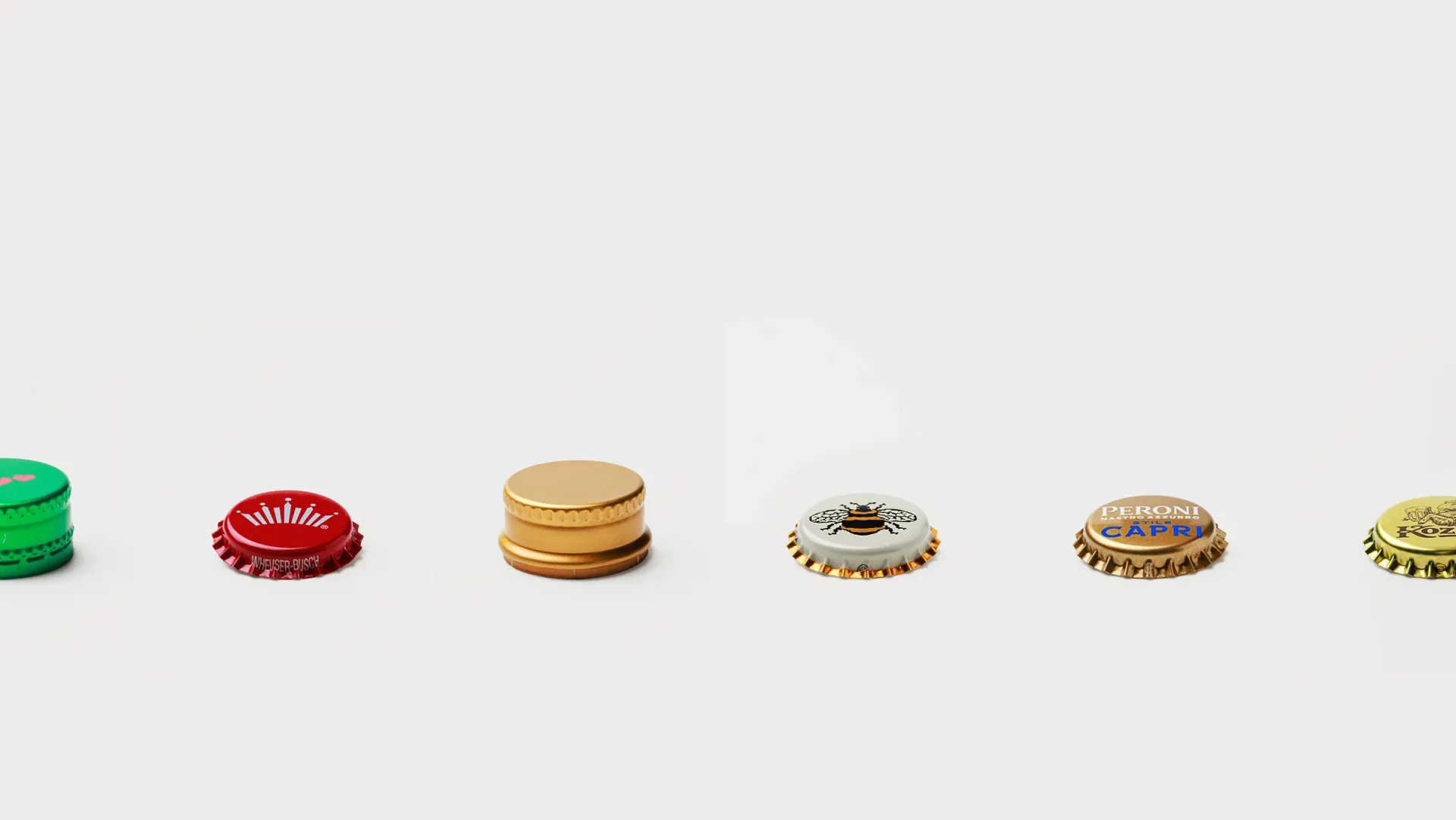 Beverage Closures — Crown corks and aluminium roll-on closures built for high-speed bottling lines.